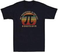 WEIMEIDA My Password Is The Last 8 Digits of Pi Day Math Funny Gift Vintage Men's T-Shirt Black L