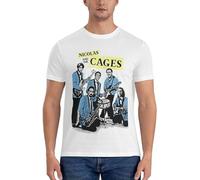 WEIMEIDA Nicolas and The Cages (Nic Cage Band Shirt) T-Shirt Mens Graphic T-Shirts Anime Tops Vintage Clothes White L