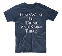 WEIMEIDA That's What I Do I Drink and I Know Things Men's T Shirt Navy S