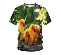 WEIMEIJIE Camiseta con Estampado 3D de un Lindo pájaro Loro para Hombre, Ideal para Uso Diario, Casual, para Deportes al Aire Libre y Urbano.