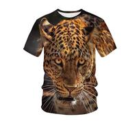 WEIMEIJIE Camiseta para Hombre con Estampado de Jaguar Salvaje, Moderna, de Cuello Redondo, cómoda y Transpirable, Informal, para Uso Diario en Verano