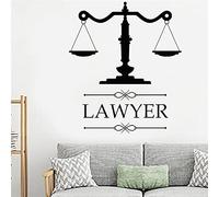 WEIMEIJIE Decoración de pared Logotipo del bufete de abogados Abogado Vinilo de pared Calcomanía personalizada Nombre de la empresa Nombre de la empresa Escala Justicia Decoración 67X57 cm
