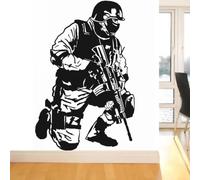 WEIMEIJIE Pegatinas de pared de las Fuerzas Especiales, pegatinas de pared de vinilo del ejército guerrero, calcomanías de pared para oficina, estudio y club.