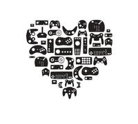 WEIMEIJIE Vinilo decorativo de pared con forma de corazón para gamers, decoración del hogar, habitación infantil, calcomanía para sala de juegos, vinilo decorativo para pared