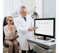 WEIMILOR Monitor de Prueba de visión Digital con 44 Objetivos visuales, medidor de visión LCD Profesional, Control Remoto, función de Imagen especular, método de Registro de fracciones 18.5in