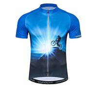 Weimostar - Maillot deportivo de ciclismo para hombre, de manga corta, para bicicleta de montaña, transpirable, de verano, color negro, Hombre, 18, M = Brust 90-96 cm