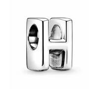 WEIMU Abalorio de plata de ley 925 con forma de letra, para pulseras, colgantes, compatible con pulseras europeas y collar para mujeres, m, Plata de ley, Circonita cúbica