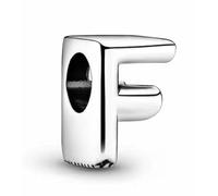 WEIMU Abalorio de plata de ley 925 con forma de letra, para pulseras, colgantes, compatible con pulseras europeas y collar para mujeres, m, Plata de ley, Circonita cúbica