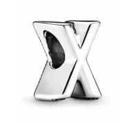 WEIMU Abalorio de plata de ley 925 con forma de letra, para pulseras, colgantes, compatible con pulseras europeas y collar para mujeres, m, Plata de ley, Circonita cúbica