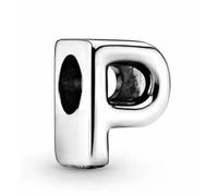 WEIMU Abalorio de plata de ley 925 con forma de letra, para pulseras, colgantes, compatible con pulseras europeas y collar para mujeres, m, Plata de ley, Circonita cúbica