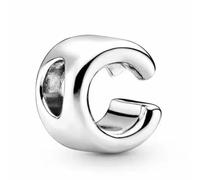 WEIMU Abalorio de plata de ley 925 con forma de letra, para pulseras, colgantes, compatible con pulseras europeas y collar para mujeres, m, Plata de ley, Circonita cúbica