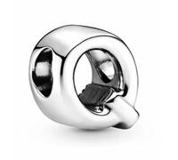 WEIMU Abalorio de plata de ley 925 con forma de letra, para pulseras, colgantes, compatible con pulseras europeas y collar para mujeres, m, Plata de ley, Circonita cúbica