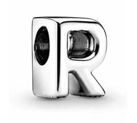 WEIMU Abalorio de plata de ley 925 con forma de letra, para pulseras, colgantes, compatible con pulseras europeas y collar para mujeres, m, Plata de ley, Circonita cúbica