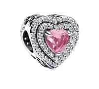 WEIMU Charms Plata Charms Colgante S925 para pulseras, colgante charm stopper, beads charms, compatible con pulseras europeas y collar para mujer, m, Plata de ley, Circonita cúbica
