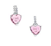 WEIMU Charms Plata Colgante S925 para pulseras, colgante stopper charm, beads charms, compatible con pulseras europeas y collar para mujer, m, Plata de ley, Circonita cúbica