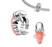 WEIMU Charms Plata Colgante S925 para pulseras, colgante stopper charm, beads charms, compatible con pulseras europeas y collar para mujer, m, Plata de ley, Circonita cúbica