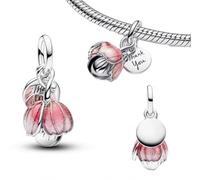 WEIMU Charms Plata Colgante S925 para pulseras, colgante stopper charm, beads charms, compatible con pulseras europeas y collar para mujer, m, Plata de ley, Circonita cúbica