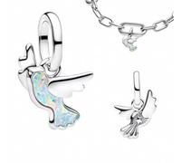 WEIMU Charms Plata Colgante S925 para pulseras, colgante stopper charm, beads charms, compatible con pulseras europeas y collar para mujer, m, Plata de ley, Circonita cúbica
