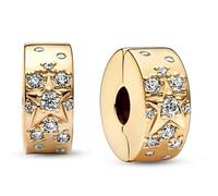 WEIMU Charms Stopper 925 Sterling Silver para pulsera con clip de goma Charms para abalorios, pulseras colgantes espaciadores, m, Plata de ley, Circonita cúbica