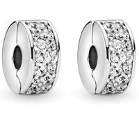 WEIMU Charms Stopper 925 Sterling Silver para pulsera con clip de goma Charms para abalorios, pulseras colgantes espaciadores, m, Plata de ley, Circonita cúbica