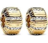 WEIMU Charms Stopper 925 Sterling Silver para pulsera con clip de goma Charms para abalorios, pulseras colgantes espaciadores, m, Plata de ley, Circonita cúbica