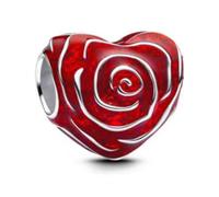 WEIMU Colgante de corazón de plata de ley 925 para pulsera y collar, joyas regalos para mujer, m, Plata de ley, Circonita cúbica