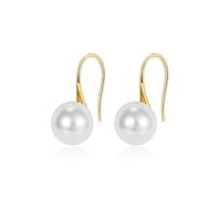 WEIMU Pendientes de perlas chapados en oro blanco de 18 quilates, pendientes de perlas de plata 925, pendientes de perlas para mujer, pendientes para niñas con baja alergia, 35mm, Plata de ley, No.
