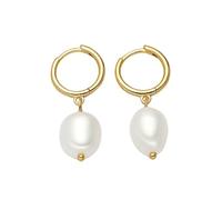 WEIMU Pendientes de perlas chapados en oro blanco de 18 quilates, pendientes de perlas de plata 925, pendientes de perlas para mujer, pendientes para niñas con baja alergia, 35mm, Plata de ley, No.