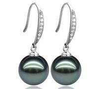 WEIMU Pendientes de perlas chapados en oro blanco de 18 quilates, pendientes de perlas de plata 925, pendientes de perlas para mujer, pendientes para niñas con baja alergia, 35mm, Plata de ley, No.