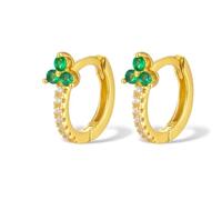 WEIMU Pendientes de plata de ley 925 para mujer, pendientes de aro con pluma, estrella, sol, piedra lunar, planeta Saturno, cactus, corazón, con circonitas brillantes, para mujeres y niñas, M, Plata