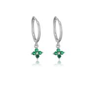 WEIMU Pendientes de plata de ley 925 para mujer, pendientes de aro con pluma, estrella, sol, piedra lunar, planeta Saturno, cactus, corazón, con circonitas brillantes, para mujeres y niñas, M, Plata