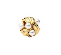 WEIMU Roségold encantos tapón 925 plata para pulsera con goma clip tapón encantos para cuentas encanto pulsera colgante espaciador (Perle)