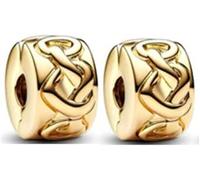 WEIMU Tope de Charms Plata de Ley 925 para pulsera con clip de goma tope de Charms para abalorios, pulseras colgantes y espaciadores, m, Plata de ley, Circonita cúbica