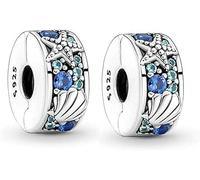 WEIMU topes dijes de Plata de Ley 925 para pulsera con clip de goma, dijes para abalorios, pulseras colgantes espaciadores, m, Plata de ley, Circonita cúbica