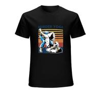 Weinafang Murder Yoga Funny Vintage Jui Jitsu Brazilian Wrestling Giftt-Shirt Short-Sleeved Shirt Top Men's Black M