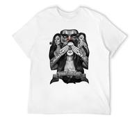 Weinafang Speak No Evil Lowrider Homies Chicano Art David Gonzales DGA Plain Men's T Shirt White M