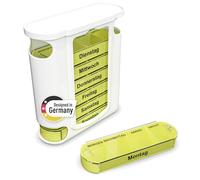 Weinberger Pastillero "PillVoyage" para 7 días, caja de medicamentos con 4 compartimentos por día, pastillero como organizador compacto, para mañana, mediodía, noche, noche (pastillero de 7 días