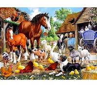 Weiniuniu DIY kit de punto de cruz preimpreso Aves de corral/Animales de granja animales kit estampado para adultos principiantes 11 quilates kits de bordado arte de pared para 50x70 cm