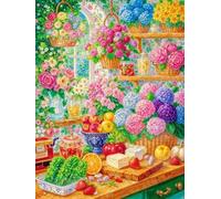 Weiniuniu DIY kit de punto de cruz preimpreso Flores y frutas kit estampado para adultos principiantes 11 quilates kits de bordado arte de pared para 50x70 cm