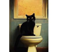 Weiniuniu DIY kit de punto de cruz preimpreso Gato negro kit estampado para adultos principiantes 11 quilates kits de bordado arte de pared para 40x50 cm