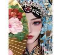 Weiniuniu Kit de pintura de diamantes 5D Intérprete de ópera de Pekín pintura por números para adultos Bricolaje taladro completo Cristal diamante Pinturas Artes 50x70 cm