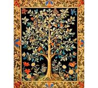 Weiniuniu Kit de punto de cruz de para adultos árbol de la vida kit de bordado estampado de 11 quilates DIY principiantes decoración del hogar50x70 cm