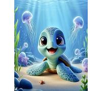 Weiniuniu Pintura de Diamantes 5D DIY Kit Completo tortuga de dibujos animados Diamantes de Imitación de Cristal,Cuadros Artísticos en Lienzo,Adultos Decoración Hogar 50x70 cm