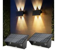Weinsamkeit 2 PCS Luz Solar Exterior, ámpara de pared solar para exterior, luz solar exterior jardin, iluminación LED para exterior, impermeable, inalámbrica, impermeable, para porche, camino, garaje