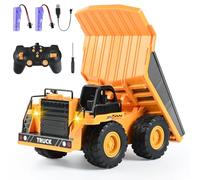 Weinsamkeit Camión Volquete Control Remoto, Vehículo Construcción RC para Niños, Cama Metal, Luces y Sonidos, Recargable, Juguete Eléctrico Transporte, Juguetes para niños de 3,4, 5, 6 y 7 años.