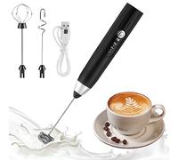 Weinsamkeit Espumador de Leche - Espumador de Leche Eléctrico de Mano con 3 Velocidades Batidora Leche Espuma con 3 Cabezales de Acero Inoxidable USB Recargable Batidor para Leche, Café, Capuchino