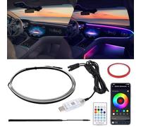 Weinsamkeit Iluminación LED Interior de Coche, RGB Tira Luz de Ambiente Coche Acrílica con 160 Leds y 3 Métodos de Control Iluminación Interior USB Ambiente Interior Neón Tira de Luces para Coche