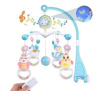 Weinsamkeit Movil Cuna Bebe, Móvil Musical Bebé para Cuna con Proyector y Luz de Noche,Colgando Girando Sonajeros y Mando a Distancia Caja de Musica con 150 Melodias,Movil Cuna para Bebé 0 a 12 Meses