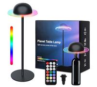 Weinsamkeit Recargable Lámpara LED de Mesa, lampara para botella sin cable, Regulable RGB, Control Táctil y Remoto,3000-6500k, 11 Colores para Dormitorio, Terraza, el exterior, Cumpleaños (negro)