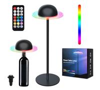 Weinsamkeit Recargable Lámpara LED de Mesa, lampara para botella sin cable, Regulable RGB, Control Táctil y Remoto,3000-6500k, 11 Colores para Dormitorio, Terraza, el exterior, Cumpleaños (blanco)